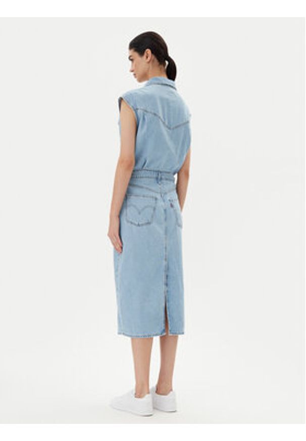 Levi's® Sukienka jeansowa Iconic 001WF-0002 Niebieski Standard Fit. Kolor: niebieski. Materiał: bawełna