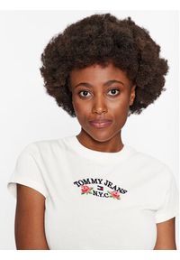 Tommy Jeans T-Shirt Bby Floral Flag DW0DW16449 Biały Slim Fit. Kolor: biały. Materiał: bawełna #5