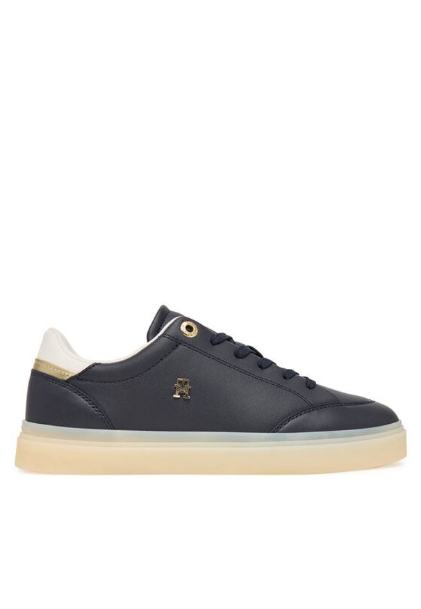 TOMMY HILFIGER - Tommy Hilfiger Sneakersy Th Chic Sneaker Elevated FW0FW09400 Granatowy. Kolor: niebieski. Materiał: skóra