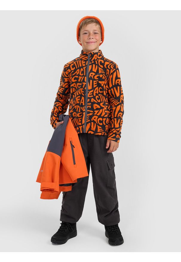 4f - 4F Kurtka przejściowa 3w1 membrana 5000 chłopięca - pomarańczowa 134 (8-9 lat). Okazja: na co dzień. Kolor: pomarańczowy. Materiał: polar, materiał. Sezon: lato. Styl: casual