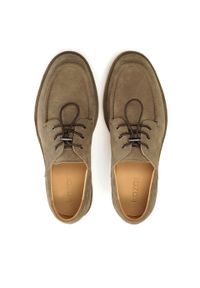 Kazar - Khaki półbuty męskie w żeglaskim stylu. Kolor: zielony. Materiał: zamsz #4