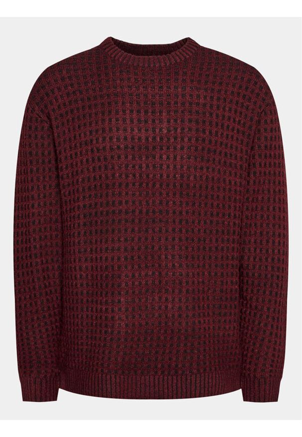 Redefined Rebel Sweter 222048 Bordowy Regular Fit. Kolor: czerwony. Materiał: bawełna