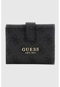 Guess - GUESS Czarny portfel damski Laurel. Kolor: czarny. Materiał: skóra ekologiczna