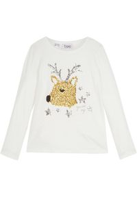 bonprix - Shirt z długim rękawem, z czystej bawełny organicznej. Kolor: biały. Materiał: bawełna. Długość rękawa: długi rękaw. Długość: długie #1