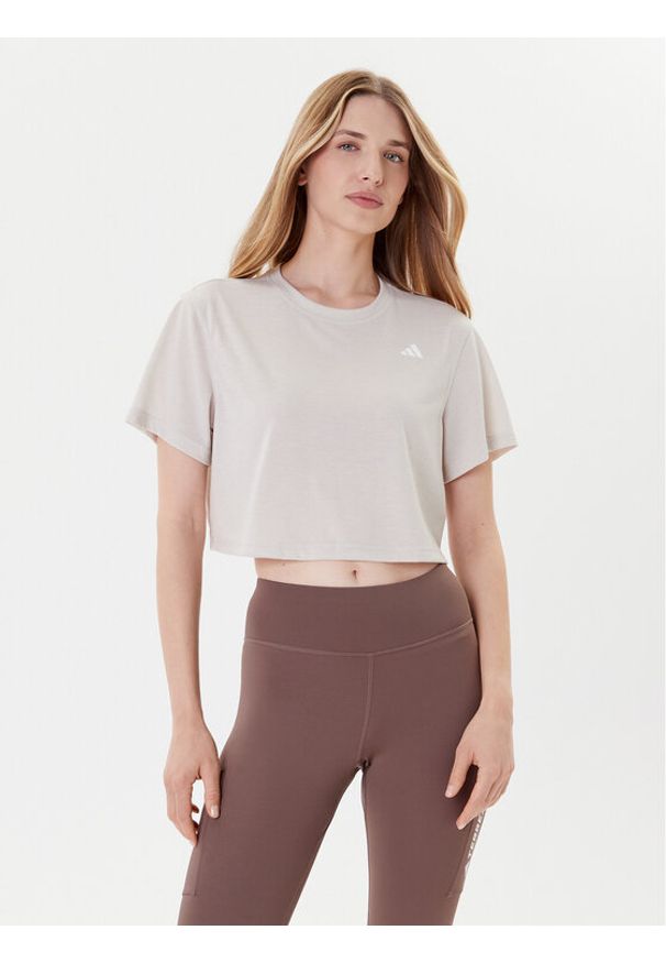 Adidas - adidas Koszulka techniczna Train Essentials JE6169 Beżowy Loose Fit. Kolor: beżowy. Materiał: syntetyk