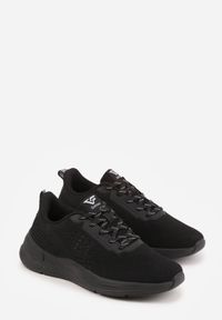 Born2be - Czarne Buty Sportowe Sneakersy na Tłoczonej Podeszwie z Napisem Hesehe. Okazja: na co dzień. Kolor: czarny. Materiał: jeans. Wzór: napisy #3