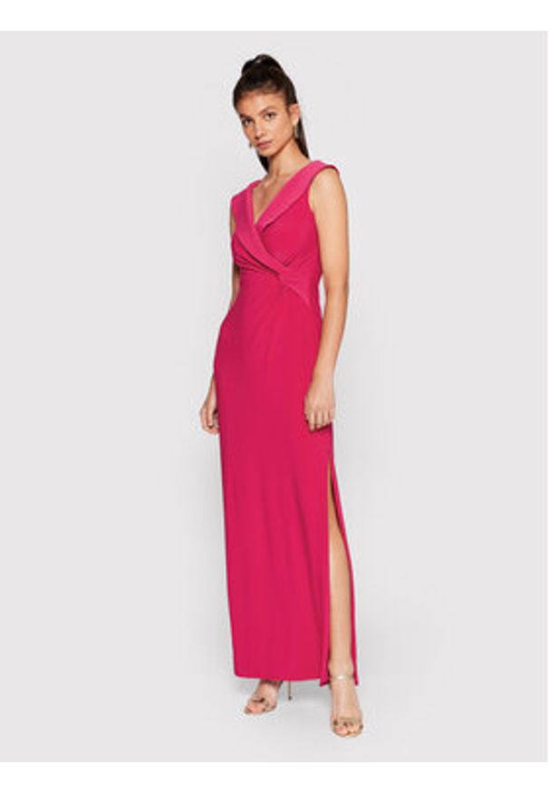 Lauren Ralph Lauren Sukienka wieczorowa 253863940006 Różowy Slim Fit. Kolor: różowy. Materiał: syntetyk. Styl: wizytowy