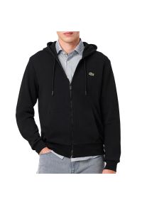 Bluza męska Lacoste Classic Fit SH9809-031 - czarna. Okazja: na co dzień. Kolor: czarny. Materiał: bawełna. Wzór: aplikacja. Styl: sportowy, casual, street, elegancki. Sport: fitness #1