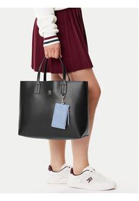 TOMMY HILFIGER - Tommy Hilfiger Torebka Th Icon Satchel AW0AW17683 Granatowy. Kolor: niebieski. Materiał: skórzane #5