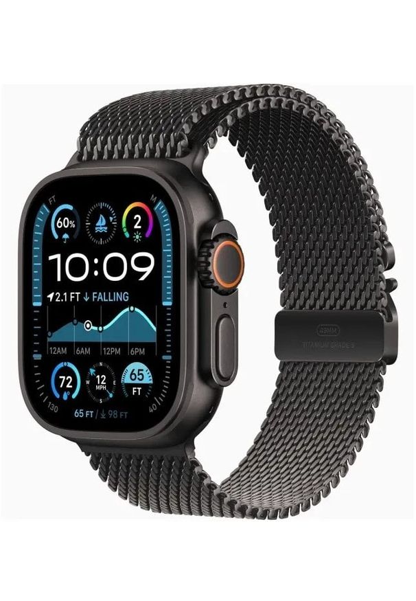 APPLE - Apple Watch Ultra 2 (GPS + Cellular) 49mm Black Titanium Case with Black Milanese Loop, Small (MX4W3)