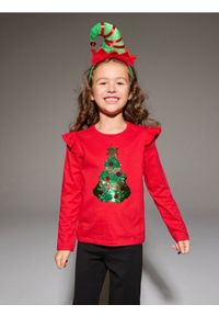 Sinsay - Bawełniana koszulka z motywem świątecznym - czerwony. Kolor: czerwony. Materiał: bawełna. Styl: wizytowy #1