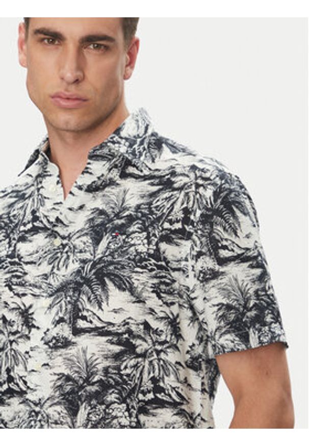 TOMMY HILFIGER - Tommy Hilfiger Koszula Vacation MW0MW38587 Granatowy Regular Fit. Kolor: niebieski. Materiał: len