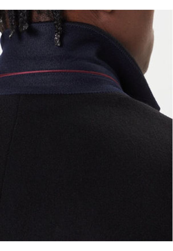 TOMMY HILFIGER - Tommy Hilfiger Płaszcz wełniany MW0MW40768 Czarny Regular Fit. Kolor: czarny. Materiał: wełna