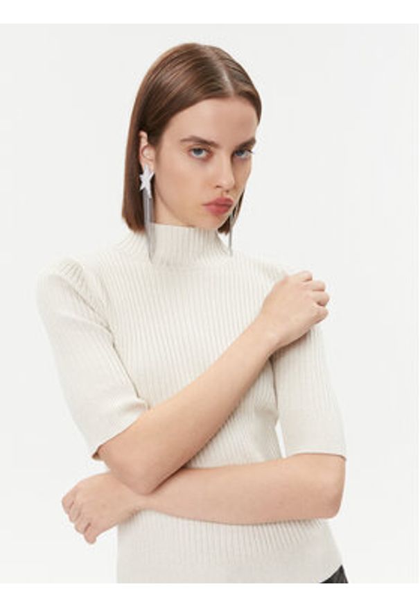DKNY Sweter P3MSZBA9 Écru Regular Fit. Materiał: syntetyk