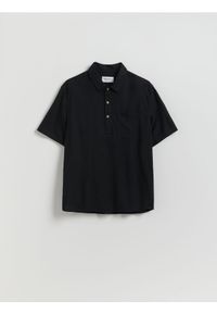 Reserved - Koszula z dodatkiem lnu - czarny. Kolor: czarny. Materiał: len