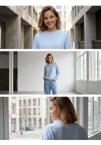 Sinsay - Sweter z ozdobnym wiązaniem z wiskozą - błękitny. Kolor: niebieski. Materiał: wiskoza #1