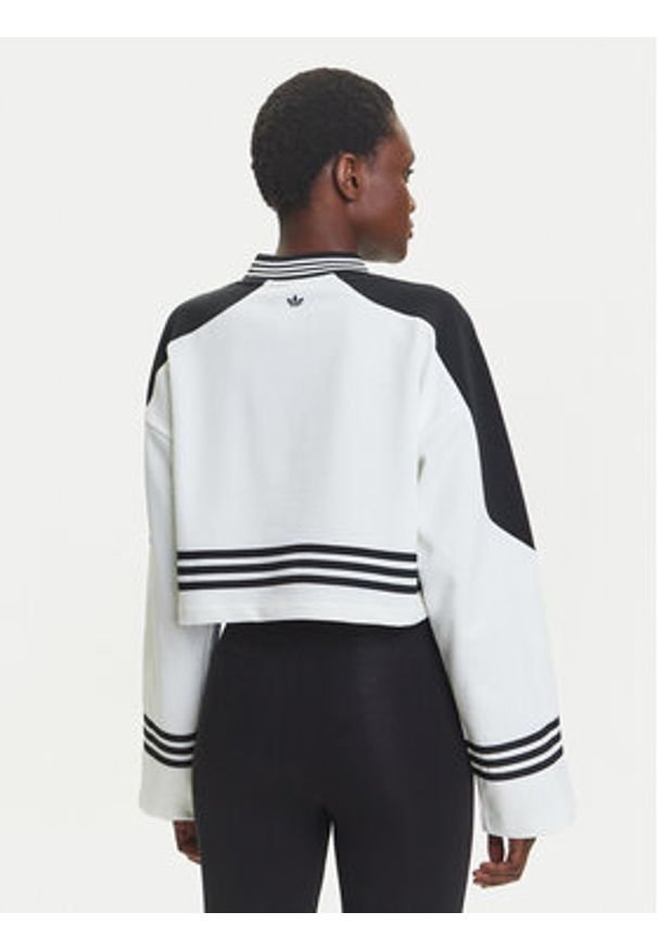 Adidas - adidas Bluza Blocking JX7597 Biały Loose Fit. Kolor: biały. Materiał: bawełna, syntetyk