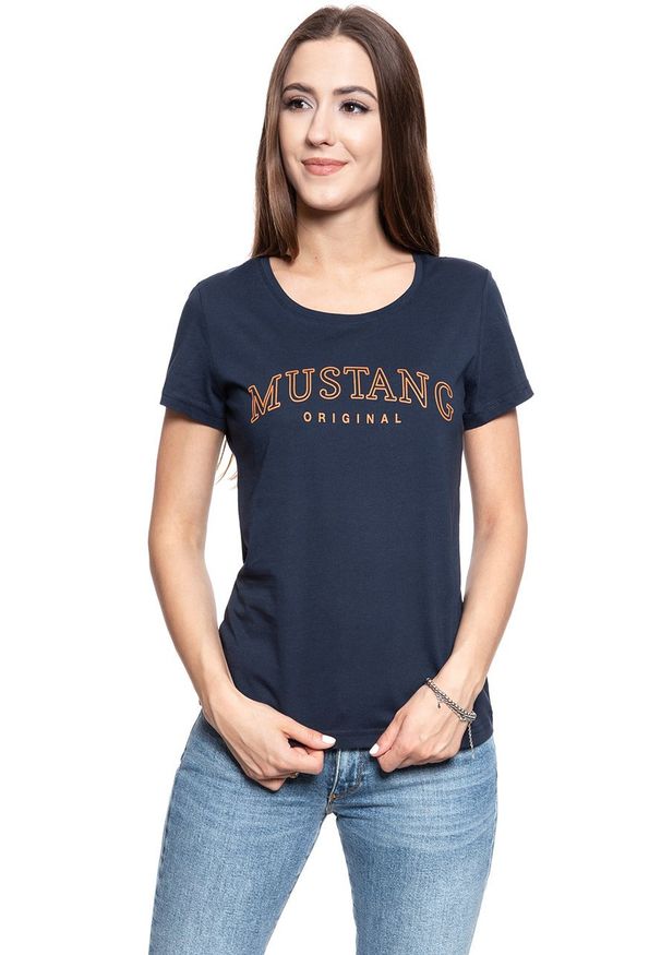 Mustang - MUSTANG T SHIRT DAMSKI Alexia C Print DARK SAPPHIRE 1008380 4136. Wzór: nadruk