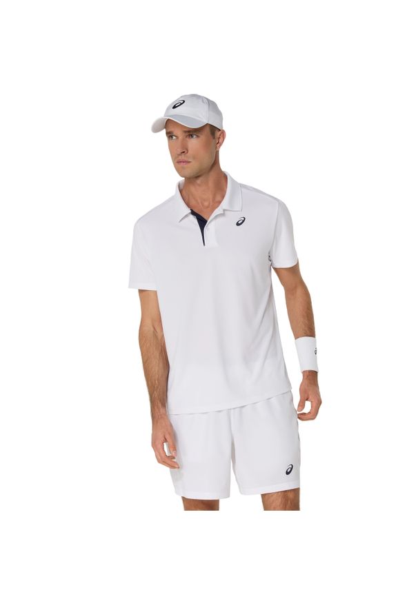 Polo Asics Court. Typ kołnierza: polo. Kolor: biały. Sport: tenis