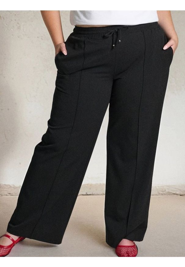 Sinsay - Spodnie wide leg - czarny. Kolor: czarny