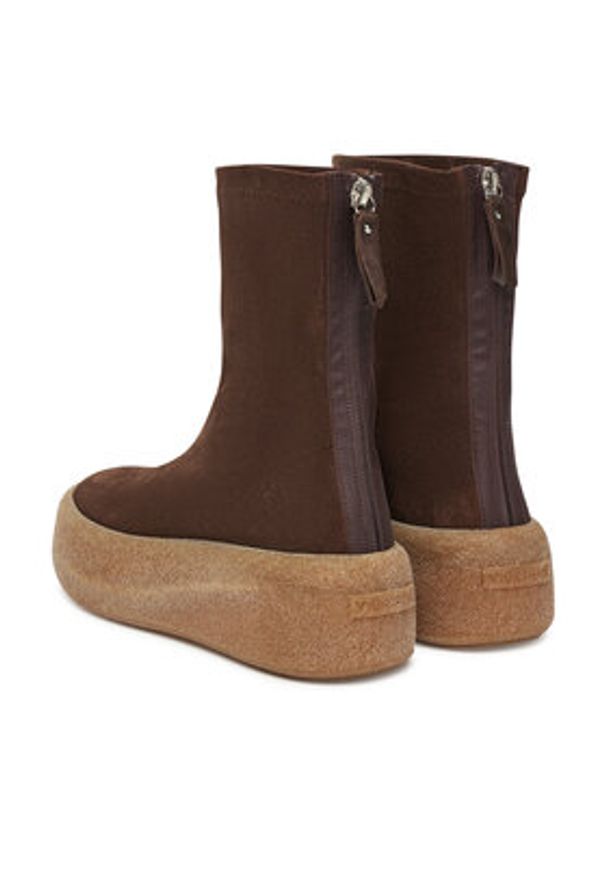 Vic Matié Botki 1F2308D HF04D020350 Brązowy. Kolor: brązowy. Materiał: skóra, zamsz