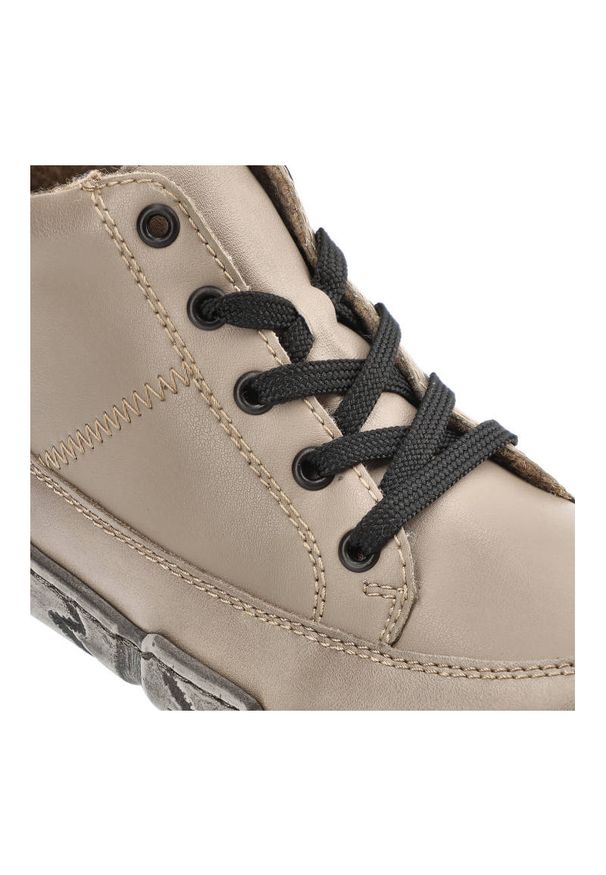 Beżowe Botki Rieker Damskie Eleganckie Obuwie Na Jesień. Kolor: beżowy. Sezon: jesień. Styl: elegancki