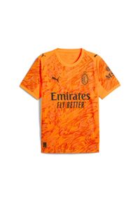 Puma - Męska koszulka bramkarska AC Milan 25/26 PUMA Heat Fire Black Orange. Kolor: żółty, wielokolorowy, pomarańczowy, czarny. Materiał: tkanina
