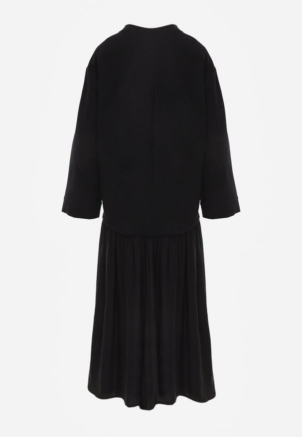 Renee - Czarna Pudełkowa Sukienka z Bawełny Chalisia. Kolor: czarny. Materiał: bawełna. Typ sukienki: proste. Styl: street