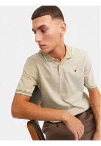 Jack & Jones - Jack&Jones Polo Bluwin 12169064 Beżowy Regular Fit. Typ kołnierza: polo. Kolor: beżowy. Materiał: bawełna, syntetyk #7