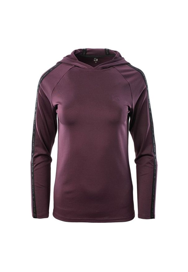 Bluza damska z kapturem IQ Boyna WMNS - purpurowa, Rozmiar S. Typ kołnierza: kaptur. Kolor: fioletowy. Materiał: materiał, poliester, elastan. Sport: kolarstwo, bieganie