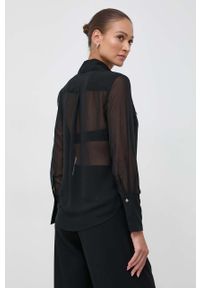 Marciano Guess koszula damska kolor czarny regular z kołnierzykiem klasycznym. Typ kołnierza: kołnierzyk klasyczny. Kolor: czarny. Materiał: tkanina, koronka. Wzór: gładki. Styl: klasyczny #2