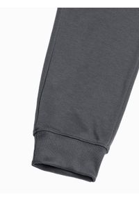 Ombre Clothing - Spodnie męskie dresowe joggery P918 - grafitowe - M. Kolor: szary. Materiał: dresówka #4