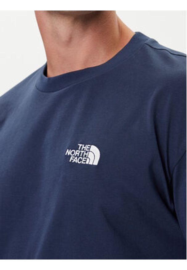 The North Face T-Shirt Simple Dome NF0A87NR Granatowy Oversize. Kolor: niebieski. Materiał: bawełna