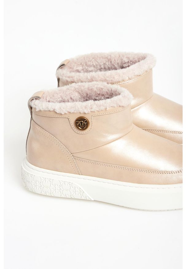 Pinko - Śniegowce damskie skórzane Yoko 22 PINKO. Materiał: skóra