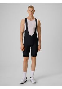 4f - 4F Spodenki kolarskie z żelową wkładką męskie - czarne XL. Kolor: czarny. Materiał: materiał. Długość: długie. Sport: kolarstwo #1