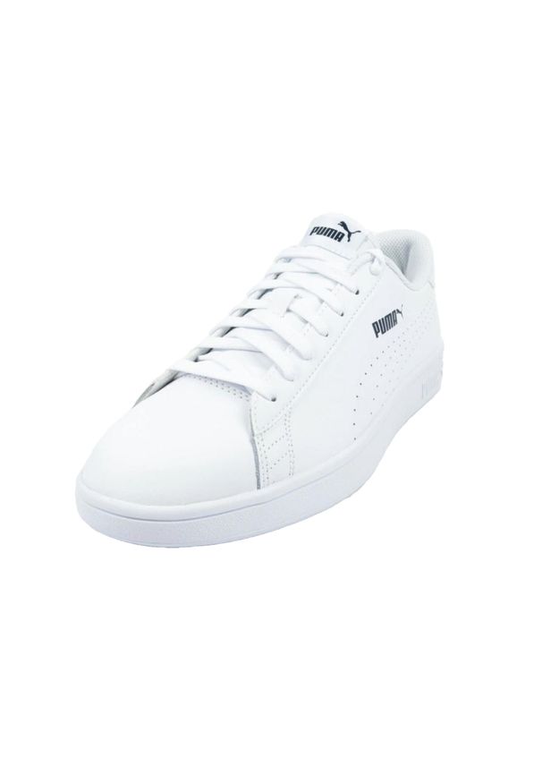 Puma - Damskie Skórzane Buty Treningowe Smash V2. Kolor: biały. Materiał: skóra. Sezon: zima