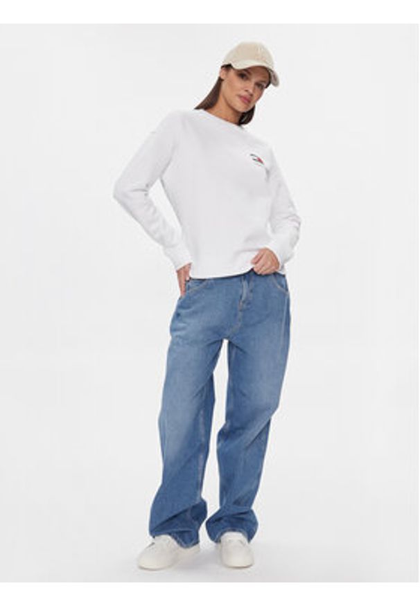 Tommy Jeans Bluza Graphic Flag DW0DW17328 Biały Boxy Fit. Kolor: biały. Materiał: bawełna