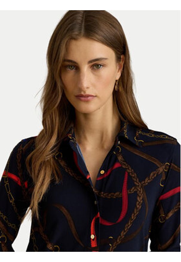 Lauren Ralph Lauren - LAUREN RALPH LAUREN Koszula 200P03716001 Granatowy Regular Fit. Kolor: niebieski. Materiał: syntetyk