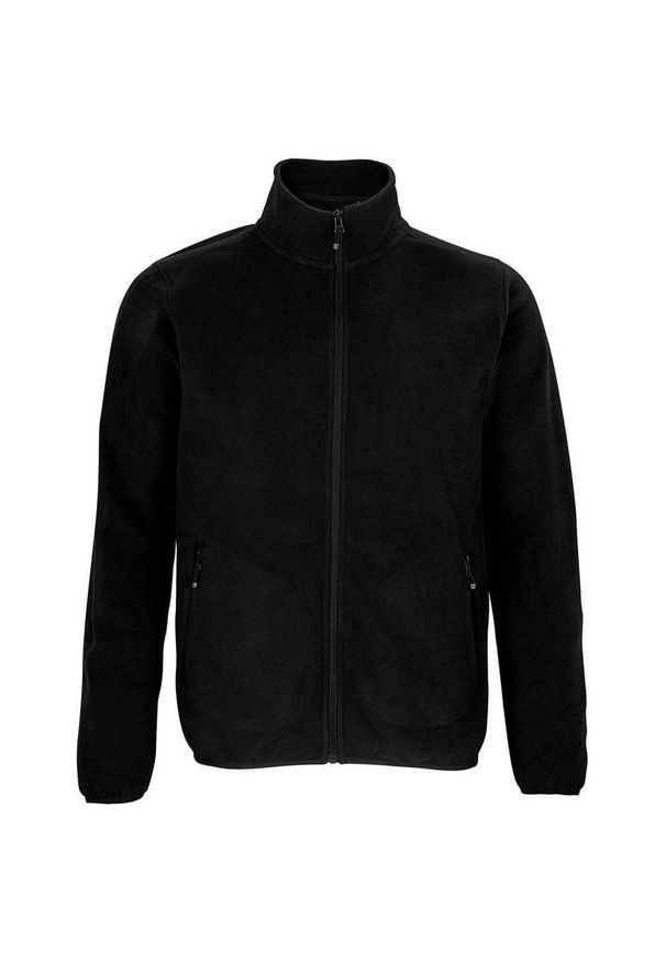 SOL'S - Męska Bluza Polarowa Factor Zapinana Na Zamek Błyskawiczny. Kolor: czarny. Materiał: polar. Sezon: zima