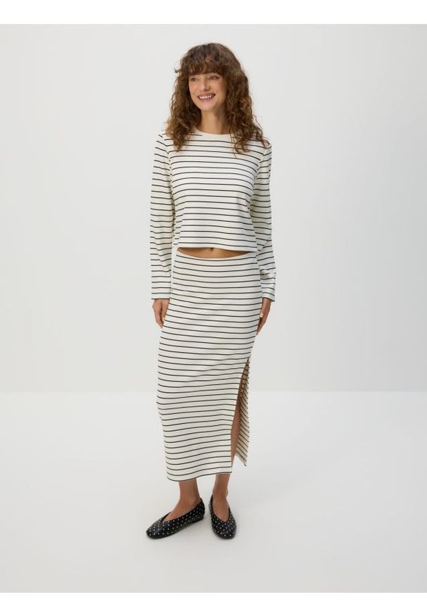 Reserved - Spódnica midi z wiskozą - wielobarwny. Materiał: wiskoza