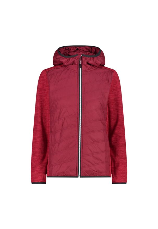 Damska kurtka z kapturem CMP. Typ kołnierza: kaptur. Kolor: czerwony. Materiał: polar, puch