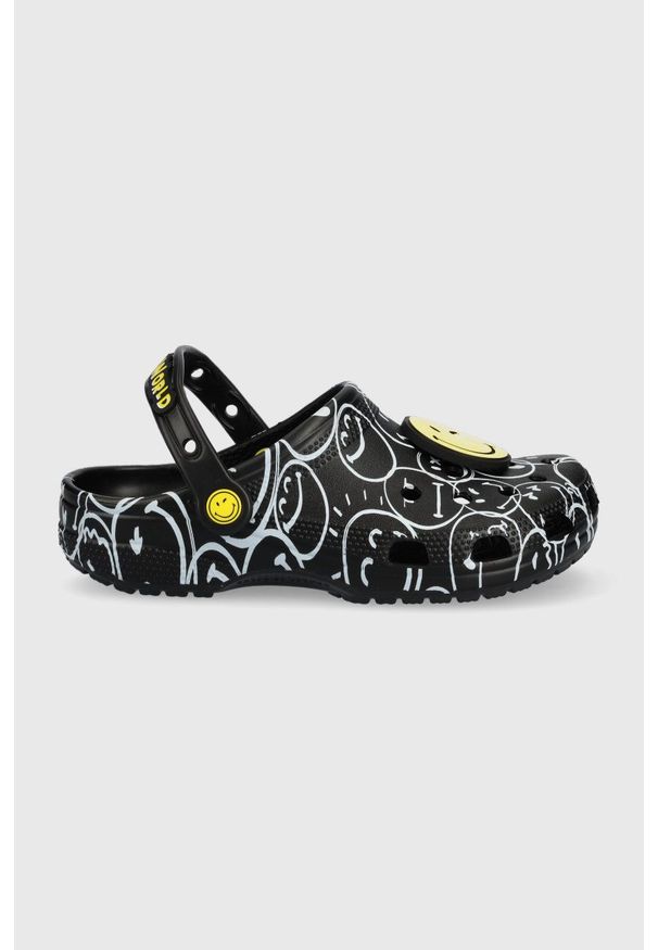 Crocs klapki damskie kolor czarny. Nosek buta: okrągły. Kolor: czarny. Materiał: guma, materiał