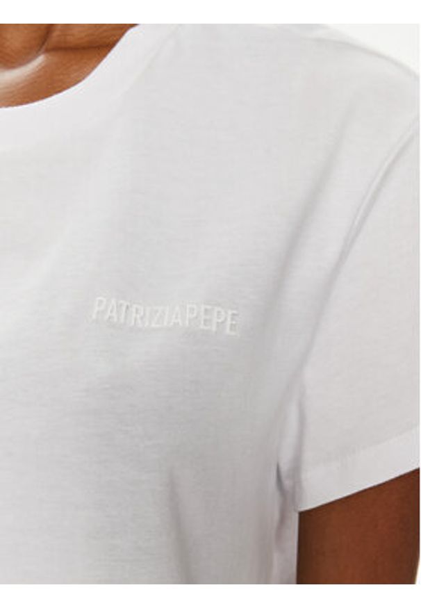 Patrizia Pepe T-Shirt 8M1543/J111-W103 Biały Regular Fit. Kolor: biały. Materiał: bawełna