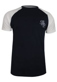 Granatowo-Biały Bawełniany T-Shirt Męski -Brave Soul- Koszulka, Krótki Rękaw, Logo. Okazja: na co dzień. Kolor: niebieski. Materiał: bawełna. Długość rękawa: krótki rękaw. Długość: krótkie. Wzór: nadruk. Sezon: wiosna, lato. Styl: casual #1