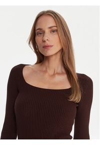 Kontatto Sweter 3M0830C Brązowy Slim Fit. Kolor: brązowy. Materiał: syntetyk #4