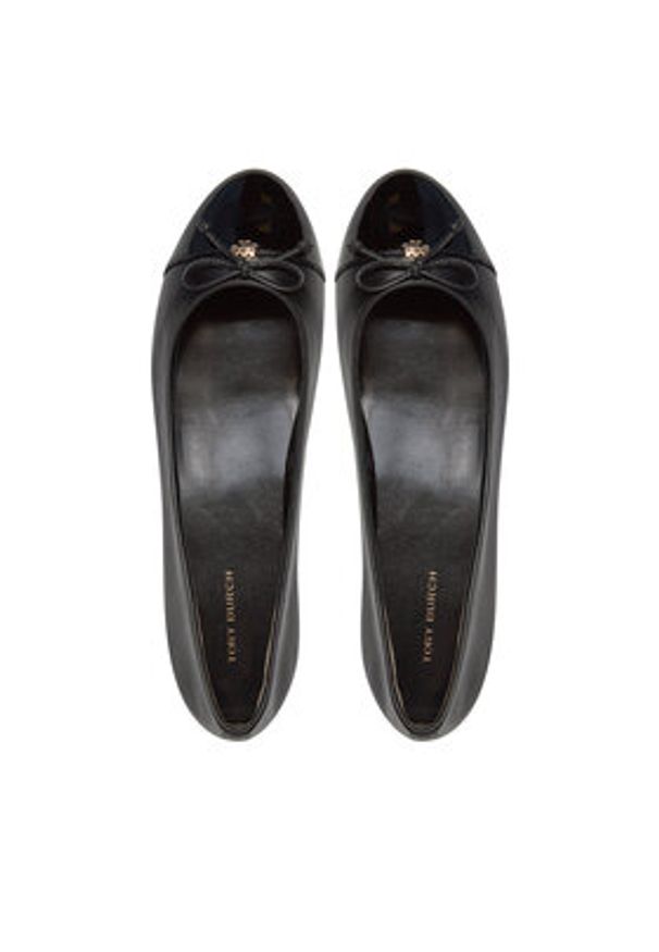 Tory Burch Baleriny Cap-Toe Ballet 154511 Czarny. Kolor: czarny. Materiał: skóra