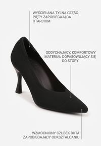 Renee - Czarne Dzianinowe Szpilki VICES z Wkładką Soft-Pillow i Miękkim Zapiętkiem Thene. Nosek buta: szpiczasty. Kolor: czarny. Materiał: dzianina. Szerokość cholewki: normalna. Obcas: na szpilce. Styl: klasyczny. Wysokość obcasa: średni #9