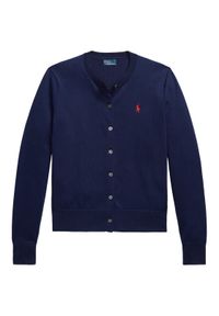Polo Ralph Lauren Kardigan 211971871004 Granatowy Slim Fit. Typ kołnierza: polo. Kolor: niebieski. Materiał: bawełna #1