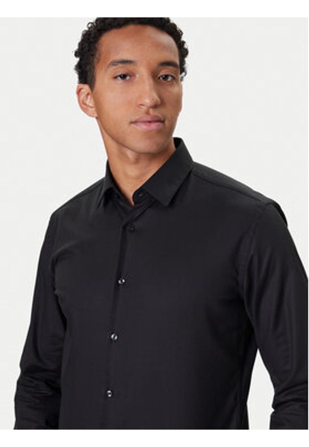 BOSS Koszula H-Hank 50490934 Czarny Slim Fit. Kolor: czarny. Materiał: bawełna