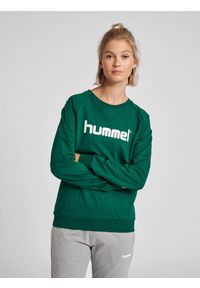 Bluza do piłki ręcznej damska Hummel Go Cotton Logo Sweatshirt Woman. Kolor: biały, wielokolorowy, zielony